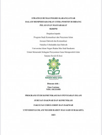 Strategi Humas Polres Karanganyar Dalam Mempertahankan Citra Positif Di Bidang Pelayanan Masyarakat