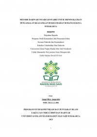 Metode Dakwah Ustadz Qusyairi Untuk Meningkatkan Pengamalan Keagamaan Di Kelurahan Semanggi Kota Surakarta