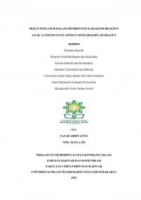 PERAN PENGASUH DALAM MEMBENTUK KARAKTER RELIGIUS ANAK YATIM DI PANTI ASUHAN MUHAMMADIYAH SRAGEN