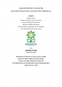 Sarkasme Menurut Sayyid Quthb (Studi Analisis Penafsiran Lafadz Al-Lamz Dalam Tafsir Fi Zhilalil Qur’an)