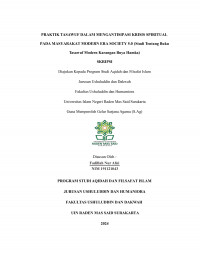 Praktik Tasawuf Dalam Mengantisipasi Krisis Spiritual Pada Masyarakat Modern Era Society 5.0