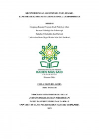 Kecenderungan Alexithymia Pada Remaja Yang Memiliki Orangtua Dengan Pola Asuh Otoriter