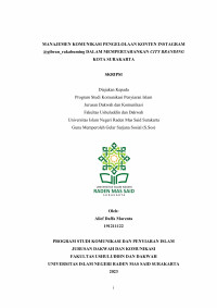 Manajemen Komunikasi Pengelolaan Konten Instagram @Gibran_Rakabuming Dalam Mempertahankan City Branding Kota Surakarta