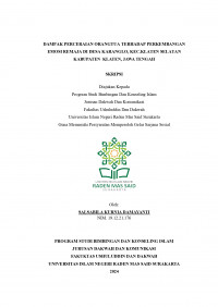 Dampak Perceraian Orangtua Terhadap Perkembangan Emosi Remaja Di Desa Karanglo, Kec.Klaten Selatan Kabupaten  Klaten, Jawa Tengah