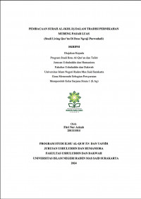 Pembacaan Surah Al-Ikhlāṣ Dalam Tradisi Pernikahan Mubeng Pasar Luas (Studi Living Qur’ān Di Desa Ngraji Purwodadi).