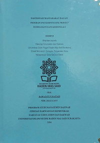 Partisipasi Masyarakat Dalam Program One Kampung One Product Di Desa Banyuanyar Boyolali