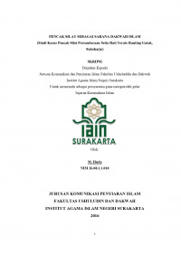 PENCAK SILAT SEBAGAI SARANA DAKWAH ISLAM (Studi Kasus Pencak Silat Persaudaraa Setia Hati Ternate Ranting Gatak, Sukoharjo)