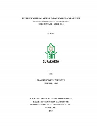 REPRESENTASI PESAN AKHLAK PADA PROGRAM ACARA RELIGI JENDELA HATI DI ADITV YOGYAKARTA EDISI JANUARI - APRIL 2014