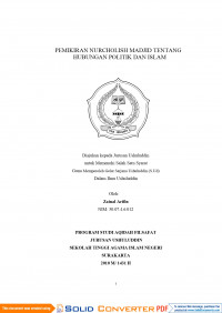 Pemikiran Nurcholish Madjid Tentang Hubungan Politik dan Islam