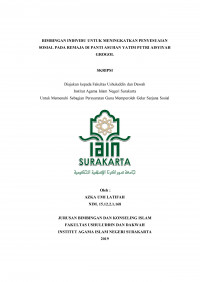 Bimbingan Individu untuk Meningkatkan Penyesuaian Sosial pada Remaja di Panti Asuhan Yatim Putri Aisyiyah Grogol