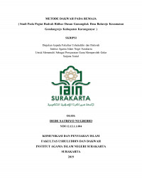 Metode Dakwah pada Remaja (Studi pada Pegiat Hadrah Ridhar Dusun Gunungduk Desa Bulurejo Kecamatan Gondangrejo Kabupaten Karanganyar)