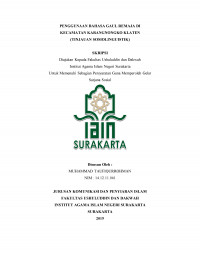 Penggunaan bahasa Gaul Remaja di Kecamatan Karangnongko Klaten (Tinjauan Sosiolinguistik)