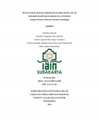 Pesan Dakwah pada Program Ensiklopedia Islam di Radio Dakwah Syari'ah 101.4 Fm Solo (Analisa Wacana Menurut Norman Fairclough)