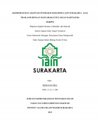 Akomodasi dan Adaptasi Interaksi Mahasiswa IAIN Surakarta Asal Thailand dengan Masyarakat Pucangan Kartasura