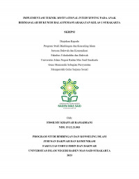 Implementasi Teknik Motivational Interviewing pada Anak Bermasalah Hukum di Balai Pemasyarakatan Kelas 1 Surakarta