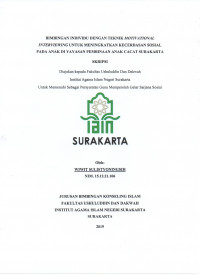 Bimbingan Individu dengan Teknik Motivational Interviewing untuk Meningkatkan Kecerdasan Sosial pada Anak di Yayasan Pembinaan Anak Cacat Surakarta