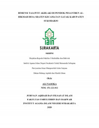 DIMENSI TASAWUF AKHLAKI DI PONDOK PESANTREN AL - HIKMAH DESA SRATEN KECAMATAN GATAK KABUPATEN SUKOHARJO