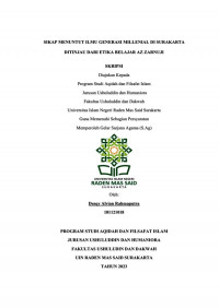 Sikap Menuntut Ilmu Generasi Millenial di Surakarta Menurut az Zarnuji