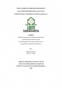 Makna Simbolik Uborampe Srah-Srahan Dalam Prosesi Perkawinan Adat Jawa DiDukuh Pedut, Wonodoyo, Cepogo, Boyolali