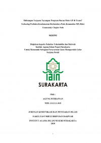 Hubungan Terpaan Tayangan Program Siaran Moto-GP di Trans7 Terhadap Perilaku Keselamatan Berkendara pada Komunitas MX Rider Community Chapter Solo