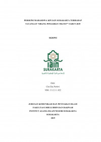 PERSEPSI MAHASISWA IAIN SURAKARTA TERHADAP TAYANGAN ORANG PINGGIRAN TRANS7