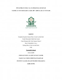 PENAFSIRAN SURAT AL-FATIHAH DALAM TAFSIR AT-TUSTARI KARYA SAHL IBN ?ABDULLAH AT-TUSTARI