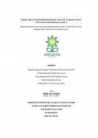 KESELARASAN KONSEPSI BAHAGIA DALAM AL-QUR`AN DAN PITUTUR LUHUR BUDAYA JAWA (STUDI INTERKONEKSI ATAS KONSEPSI BAHAGIA DALAM AL-QUR’AN DAN PITUTUR LUHUR BUDAYA JAWA: MEMAYU HAYUNING BAWANA)