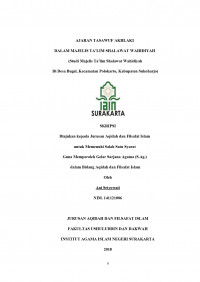 Ajaran Tasawuf Akhlaki dalam Majelis Ta'lim Shalawat Wahidiyah (Studi Majelis Ta'lim Shalawat Wahidiyah di Desa Bugel, Kecamatan Polokarto, Kabupaten Sukoharjo)