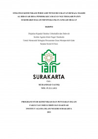 STRATEGI KOMUNIKASI PERSUASIF PENGURUS IKATAN REMAJA MASJID AL HIDAYAH DESA PONDOK KECAMATAN NGUTER KABUPATEN SUKOHARJO DALAM KUATKAN JAMAAH 
SHALAT