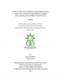 PEMAKNAAN KHALAYAK TERHADAP VIDEO KONSPIRASI VIRUS CORONA PADA CHANEL YOUTUBE BOSSMAN MARDIGU (STUDI ANALISIS RESEPSI PADA FAFHH DAN PEMUDA PANCASILA)