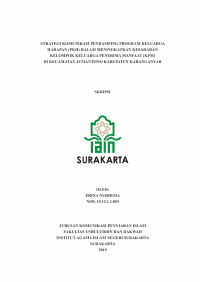 Strategi Komunikasi Pendamping Program keluarga Harapan (PKH) dalam Meningkatkan Kesadaran Kelompok Keluarga Penerima Manfaat (KPM) di Kecamatan Jumantono Kabupaten Karanganyar