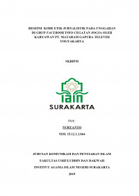 Resepsi Kode Etik Jurnalistik pada Unggahan di Grup Facebook Info Cegatan Jogja oleh karyawan PT. Mararam Gapura Televisi Yogyakarta