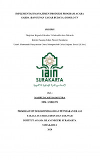 Implementasi Manajemen Produksi Program Garda (Bangunan Cagar Budaya) di Solo TV