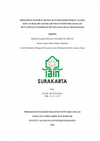 IMPLEMENTASI PERAN HUMAS KANTOR KEMENTERIAN AGAMA KOTA SURAKARTA DI ERA REVOLUSI INDUSTRI 4.0 DALAM PENYAMPAIAN INFORMASI PENYELENGGARAAN IBADAH HAJI