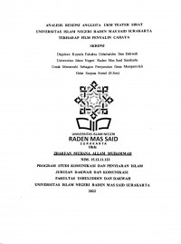ANALISIS RESEPSI ANGGOTA UKM TEATER SIRAT UNIVERSITAS ISLAM NEGERI RADEN MAS SAID SURAKARTA TERHADAP FILM PENYALIN CAHAYA