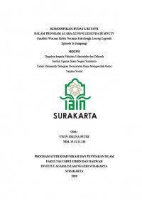 KOMODIFIKASI BUDAYA BETAWI DALAM PROGRAM ACARA LENONG LEGENDA DI MNCTV (ANALISIS WACANA KRITIS NORMAN FAIRCLOUGH LENONG LEGENDA EPISODE SI JAMPANG)