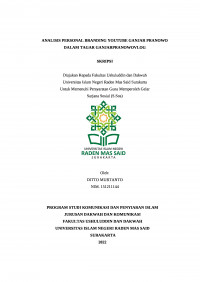 ANALISIS PERSONAL BRANDING YOUTUBE GANJAR PRANOWO DALAM TAGAR GANJARPRANOWOVLOG