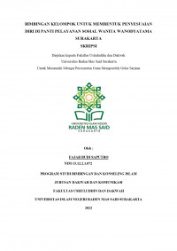 BIMBINGAN KELOMPOK UNTUK MEMBENTUK PENYESUAIAN DIRI DI PANTI PELAYANAN SOSIAL WANITA WANODYATAMA SURAKARTA