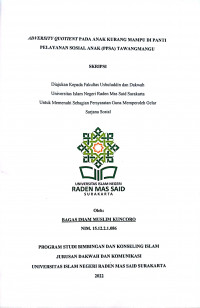 Adversity Quotient Pada Anak Kurang Mampu Di Panti Pelayanan Sosial Anak (PPSA) Tawangmangu