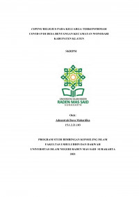 Coping Religius Pada Keluarga Terkonfirmasi Covid-19 Di Desa Bentangan Kecamatan Wonosari Kabupaten Klaten