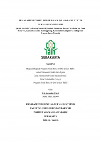 Pemahaman Konsep Dzikir Dalam Q.S. Ar-Ra'du Ayat 28 Di Kalangan Huffadz (Studi Analisis Terhadap Santri di Pondok Pesantren Daarul Muthola'ah, Desa Kaliyoso, Kelurahan Jetis Karangpung, Kecamatan Kalijambe, Kabupaten Sragen, Jawa Tengah)