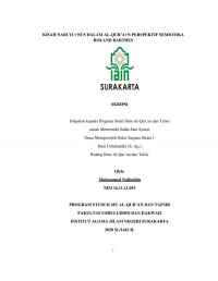 Kisah Nabi Yunus Dalam Al-Qur'an Perspektif Semiotika Roland Barthes