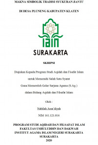 MAKNA SIMBOLIK TRADISI SYUKURAN BANYU DI DESA PLUNENG KABUPATEN KLATEN