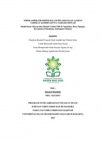 ASPEK-ASPEK FILOSOFIS DALAM PELAKSANAAN AJARAN TAREKAT QADIRIYAH WA NAQSABANDIYAH (Studi Kasus Masyarakat Dukuh Umbul Cilik & Ngebakan, Desa Nganjat, Kecamatan Polanharjo, Kabupaten Klaten)