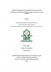 Presentasi Diri dalam Video Blog (vlog) Youtube (Tinjauan Teori Dramaturgi Erving Goffman pada Content Creator Alvino Agatillano)