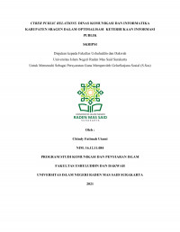 CYBER PUBLIC RELATIONS DINAS KOMUNIKASI DAN INFORMATIKA KABUPATEN SRAGEN DALAM OPTIMALISASI KETERBUKAAN INFORMASI PUBLIK