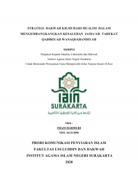 Strategi Dakwah MH.Muhadi Mualim Dalam Mengembangkan Mesalehan Jemaah Tarekat Qadiriyah Wa Naqsabandiyah