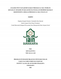 Analisis Swot Manajemen Siaran Program Acara Tembang Kenangan di Radio Swara Slenk 92,5 FM Dalam Mempertahankan Eksistensinya Sebagai Program Acara Unggulan