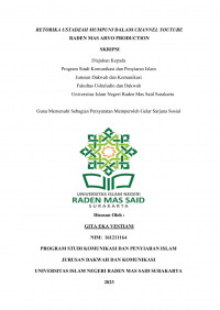 RETORIKA USTADZAH MUMPUNI DALAM CHANNEL YOUTOBE RADEN MAS ARYO PRODUCTION