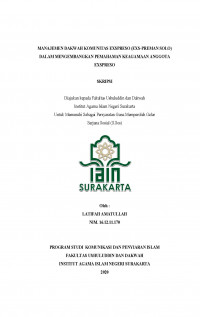 Manajemen Dakwah Komunitas Exspreso (Exs-Preman Solo) Dalam Mengembangkan Pemahaman Keagamaan Anggota Exspreso